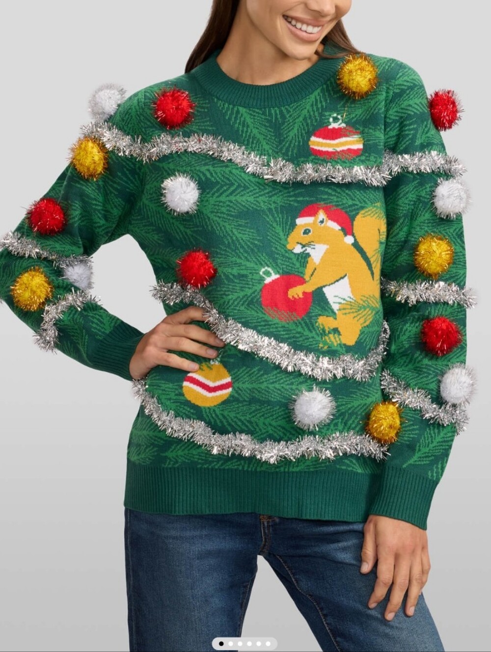 NWT! Tipsy Elves,Women's Squirrelin Around  Ugly Christmas Sweater, XS, MSRP $60